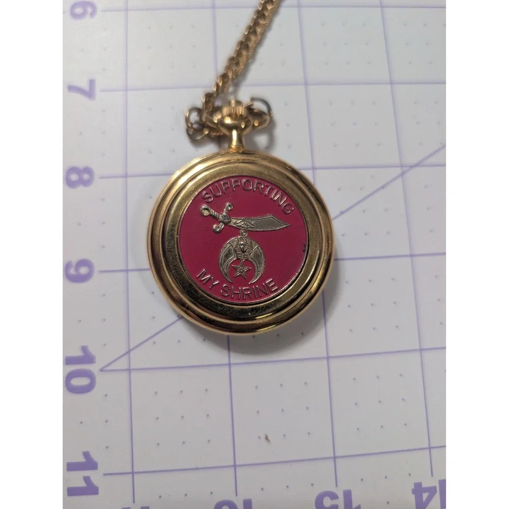 Citation Aleppo Shriners Gold Tone Quartz Pocket Watch Supporting My Shrine